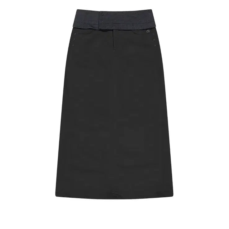 [BUNJANG] Koiseio Waist Panel Skirt Charcoal / 코이세이오 웨이스트 패널 스커트 차콜