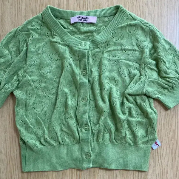 [BUNJANG] Ordinary Holiday Cropped Short-Sleeve Knit Green / [새상품] 오디너리 홀리데이 연두색 크롭 반팔니트