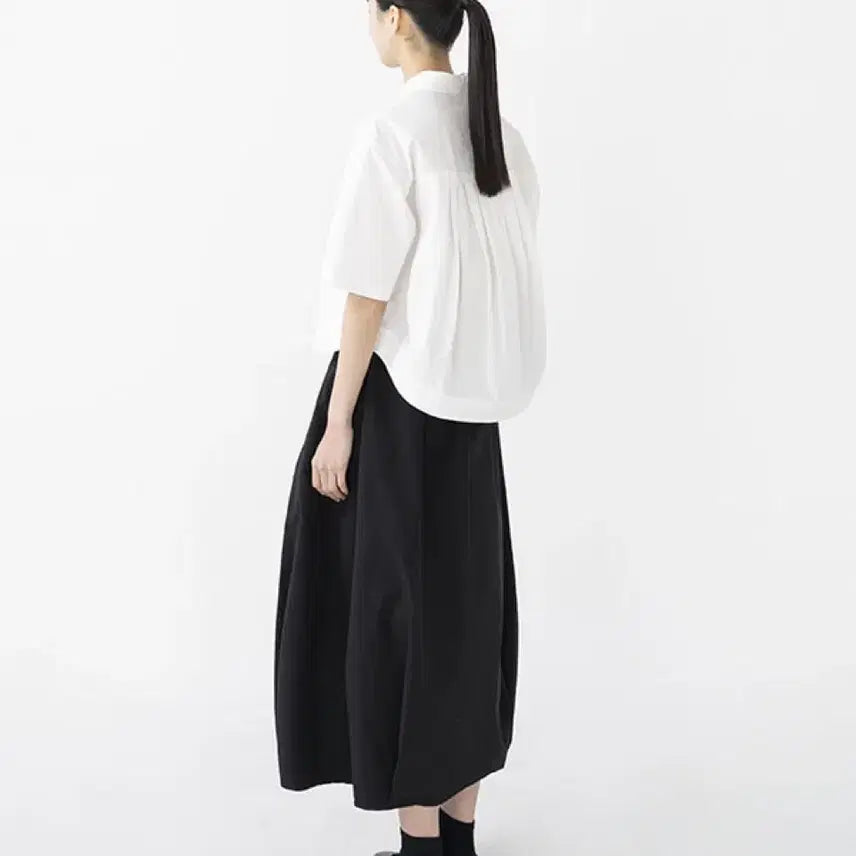 [BUNJANG] Uniqlo Poplin Crop Shirt / 유노이아 포플린 크롭 셔츠