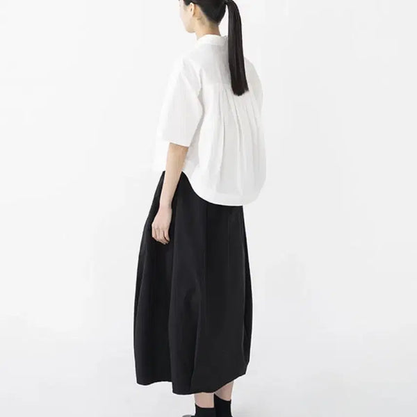[BUNJANG] Uniqlo Poplin Crop Shirt / 유노이아 포플린 크롭 셔츠