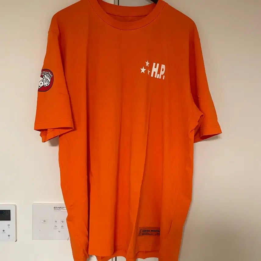 [BUNJANG] Heron Preston Orange Short Sleeve T-Shirt and Shorts Set / 헤론 프레스톤 오렌지 반팔 반바지 셋업
