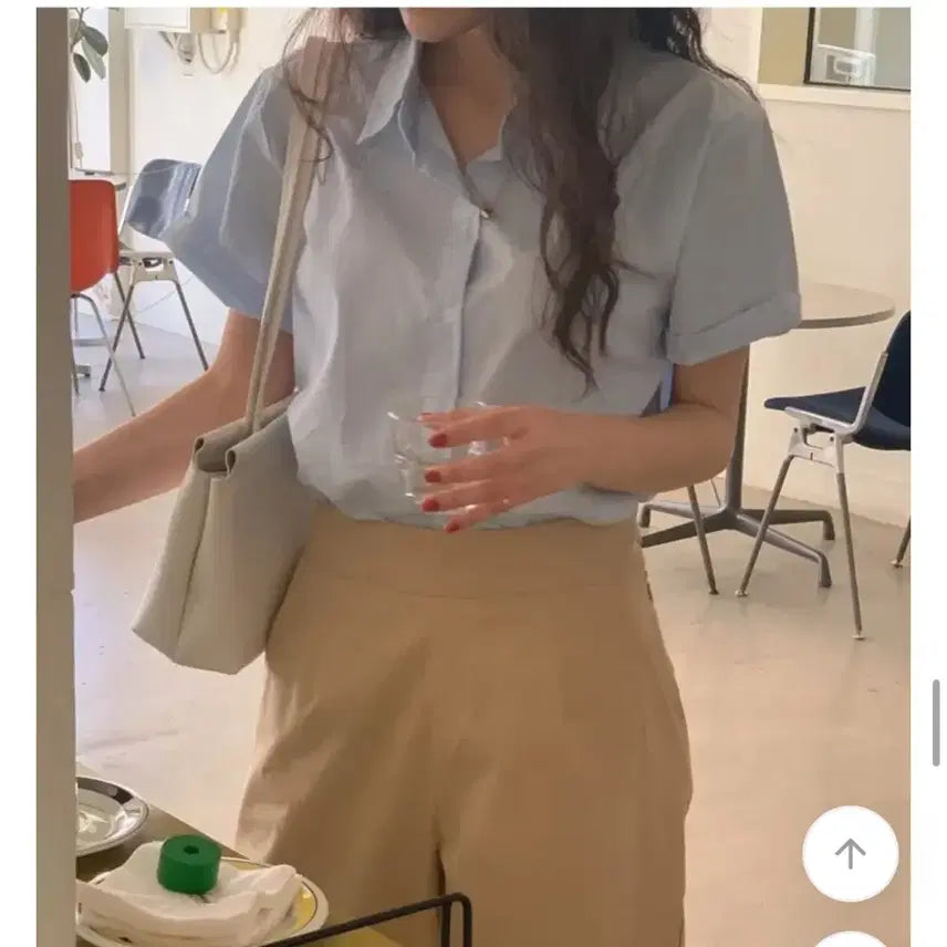 [BUNJANG] French of Summer Short Sleeve Shirt Light Blue / 프렌치오브 썸머 반팔 셔츠 소라