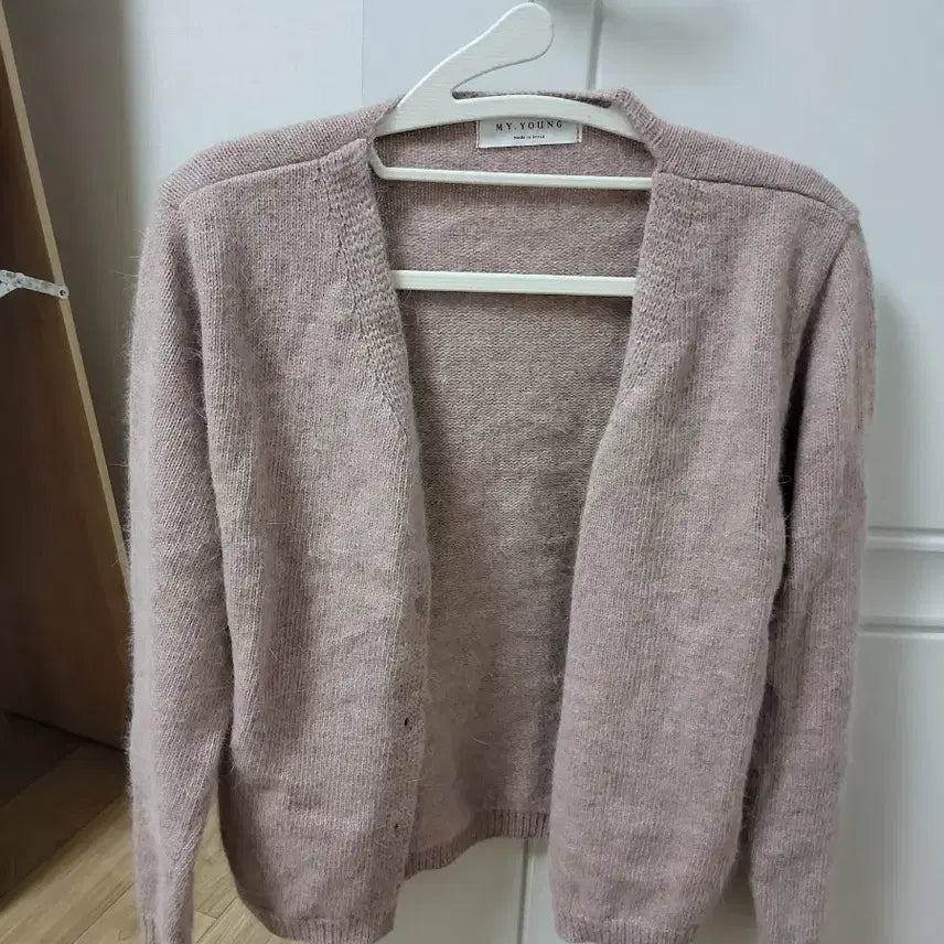 [BUNJANG] Angora Blend Cardigan / 연핑크 앙고라 가디건