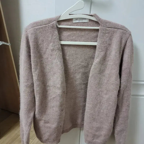 [BUNJANG] Angora Blend Cardigan / 연핑크 앙고라 가디건