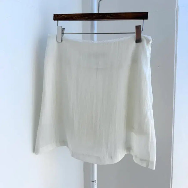 [BUNJANG] Lace Point Mini Skirt with Shorts Lining - Ivory / 교신안함)레이스 포인트 미니 스커트-반바지 안감,아이보리