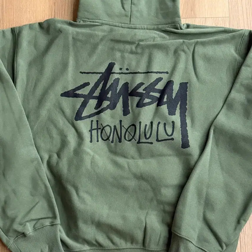 [BUNJANG] Stussy Stock Honolulu Hoodie Khaki XL / (새상품) 스투시 스탁 호놀룰루 후드 판매