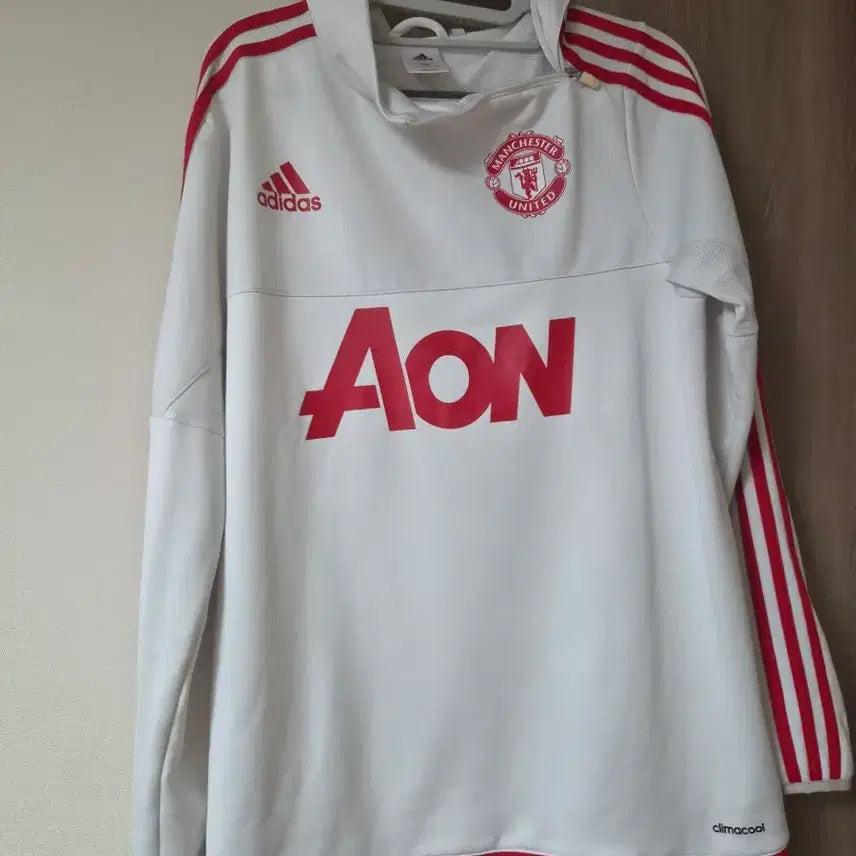 [BUNJANG] Adidas Manchester United White Red Track Top / 아디다스 맨유 흰빨 트랙탑