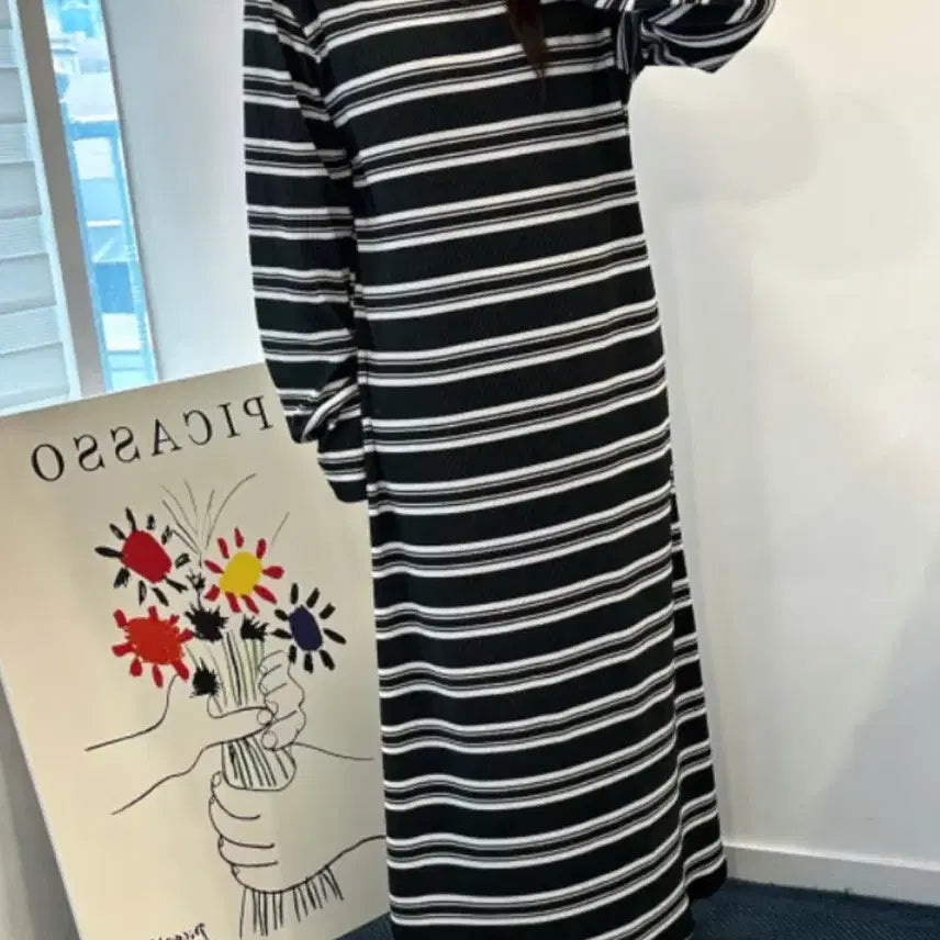 [BUNJANG] Stripe Long Dress / 단가라 롱 원피스
