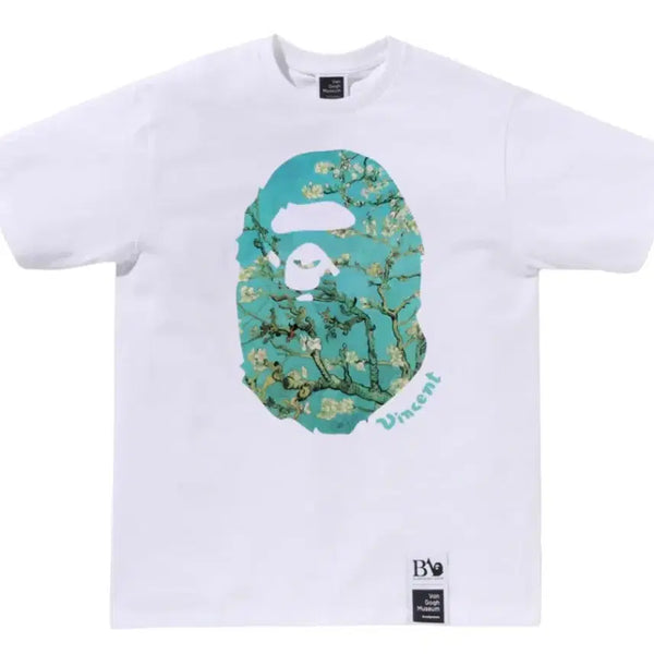 [BUNJANG] BAPE x Van Gogh Museum Ape Head Canvas Art T-Shirt White XL / XL)베이프 x 반 고흐 뮤지엄 에이프 헤드 캔버스 아트 티셔츠 화이트