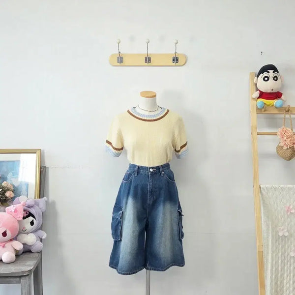 [BUNJANG] Avandress L Denim Shorts / 빈티지 만원샵 Avandress L 청 반바지 데님 팬츠
