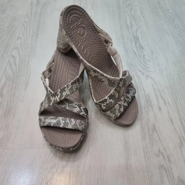 [BUNJANG] Crocs W6 Snakeskin Pattern Sandals/Slippers / W6/ 크록스