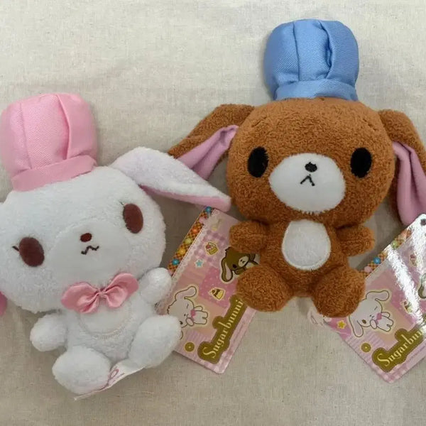 [BUNJANG] Sanrio Sugarbunnies Chef Doll Bundle Set / 고전 산리오 슈가바니즈 시로우사 쿠로우사 요리사 인형 세트 일괄