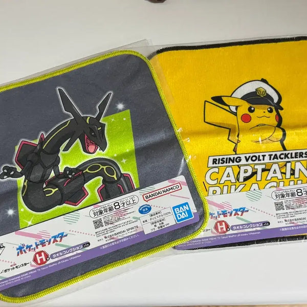 [BUNJANG] Pokemon Rayquaza & Pikachu Ichiban Kuji Bandai Hand Towel / 포켓몬스터 레쿠쟈, 피카츄 H상 제일복권 반다이 핸드타올