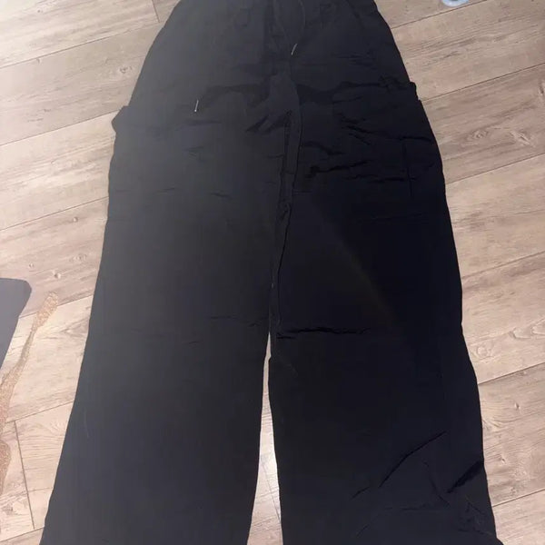 [BUNJANG] Black Cargo Pants / 여름 바스락 블랙 카고 팬츠