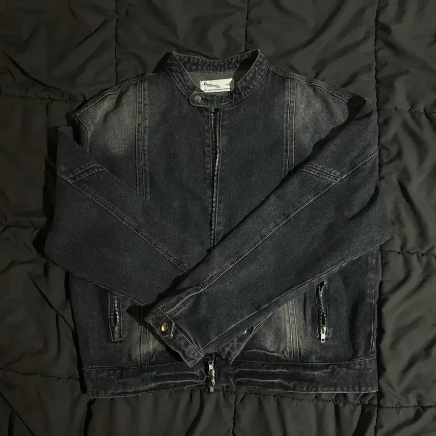 [BUNJANG] Vintage Stand Collar Denim Jacket (Free Size / Fits L) / 빈티지 스탠드 카라 데님 자켓 Free 사이즈 (실측 L)