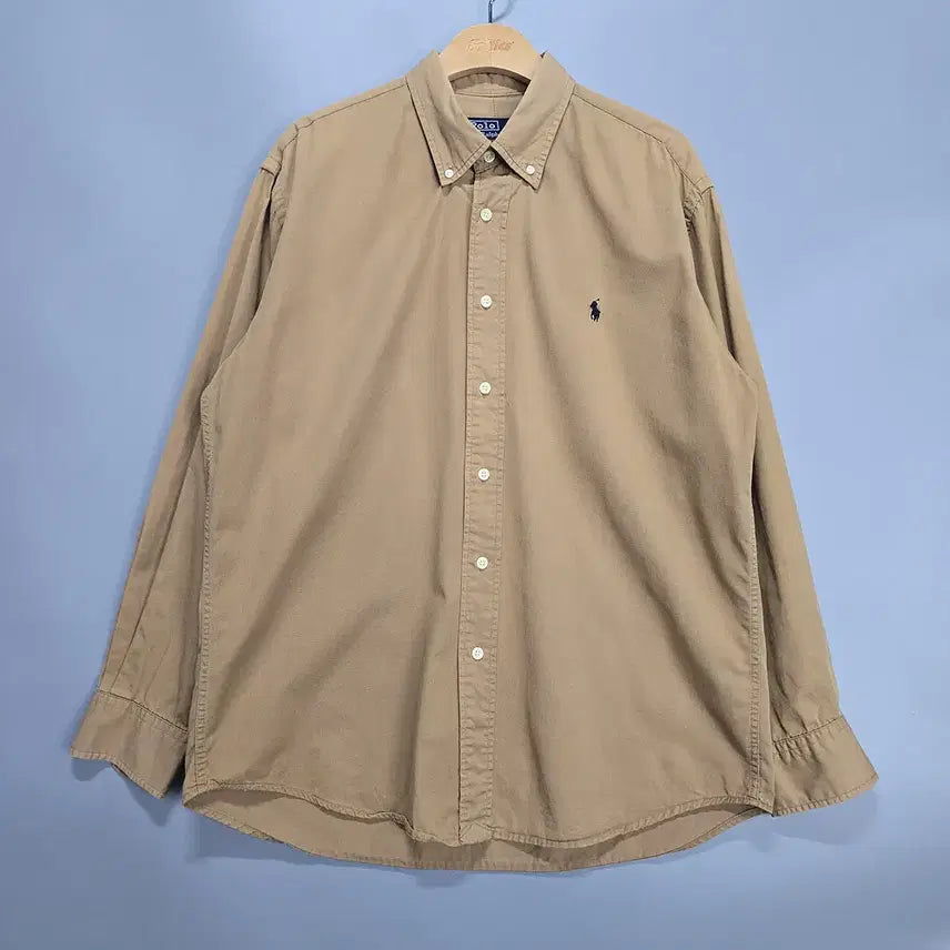 [BUNJANG] Polo Ralph Lauren Beige Cotton Long Sleeve Shirt L / 폴로 랄프로렌 베이지 코튼 셔츠 L