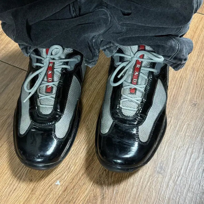 [BUNJANG] Prada Sport America's Cup Patent Leather Sneakers / 프라다 스포츠 아메리카컵 유광