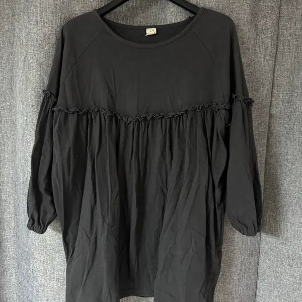 [BUNJANG] Lace Shirring Frill Blouse / 레이스 셔링 프릴 블라우스 티