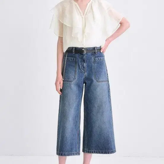 [BUNJANG] TIME Jeans Women's Size 61 Waist Belt Included / 타임청바지 한섬