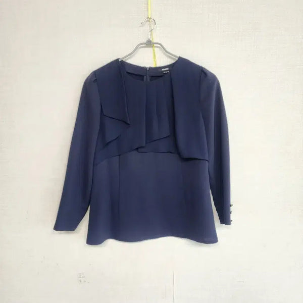 [BUNJANG] Renoma Navy Shirring Detail Blouse / 레노마 네이비 깔끔 블라우스