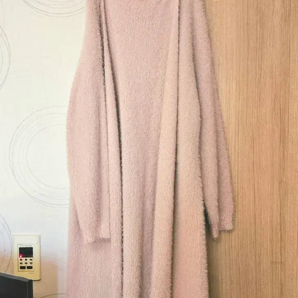 [BUNJANG] Angora Long Cardigan / 핑크 앙고라 롱가디건