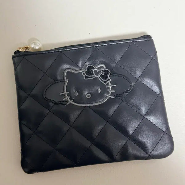 [BUNJANG] Hello Kitty Leather Quilted Pouch / 헬로키티 가죽 퀼팅 사각파우치(정품)