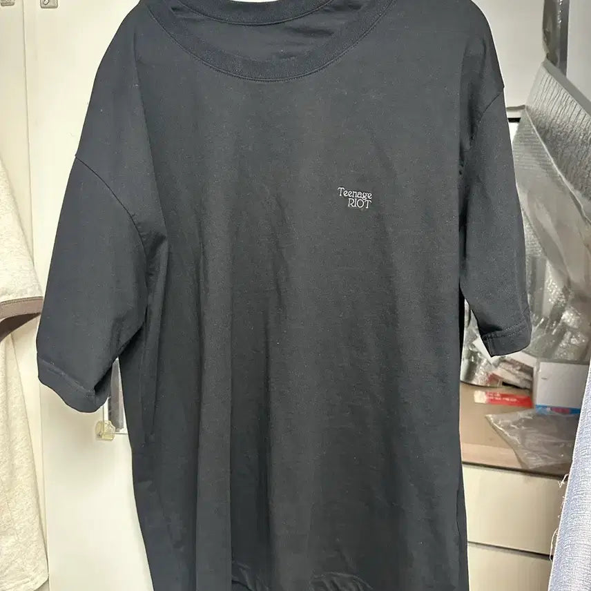 [BUNJANG] Etce Layered Short Sleeve T-Shirt Black Size S / Etce 레이어드반팔티셔츠 s