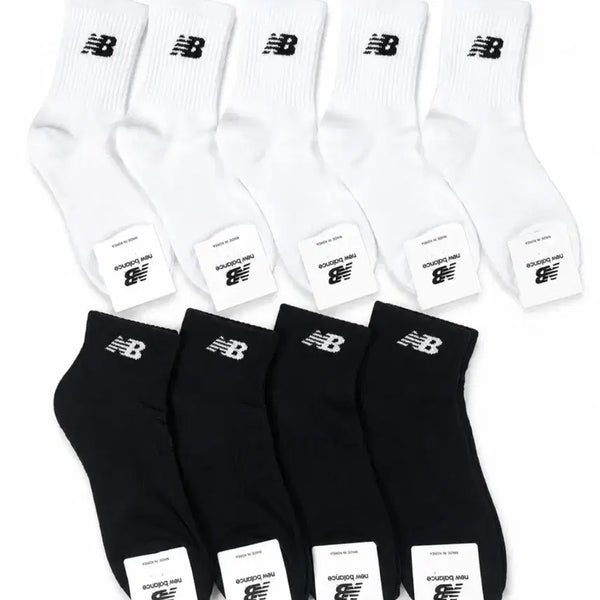 [BUNJANG] New Balance 5-Pair Sock Set White/Black / 뉴발란스 양말 5켤레 세트 화이트/블랙