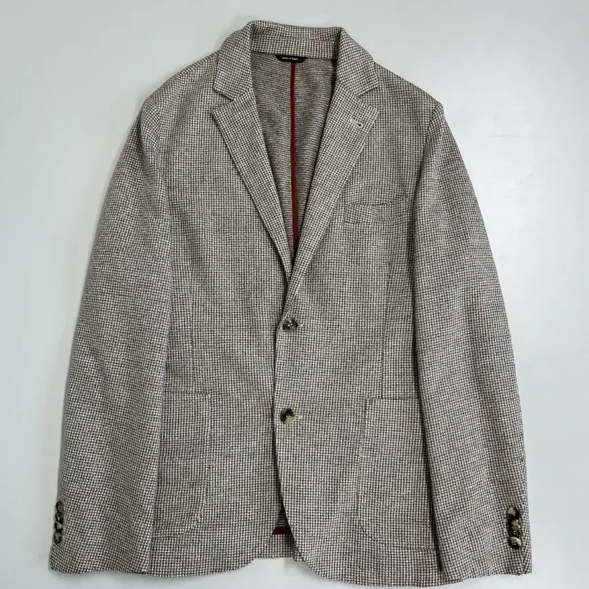 [BUNJANG] Loro Piana Cotton-Linen Blend Two-Button Brown Pattern Jacket / [정품] 로로피아나 면마 혼방 투버튼 브라운 패턴 자켓