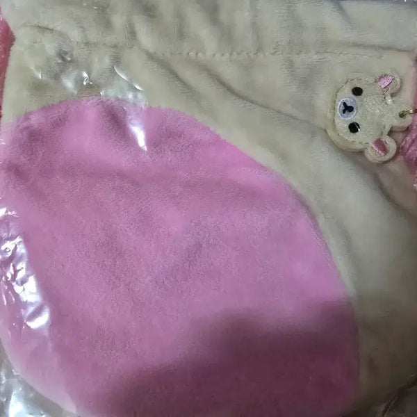 [BUNJANG] San-X Rilakkuma Korilakkuma Ear Pouch Drawstring Plush Doll / 산엑스 리락쿠마 코리락쿠마 귀 모양 파우치 복조리 봉제인형