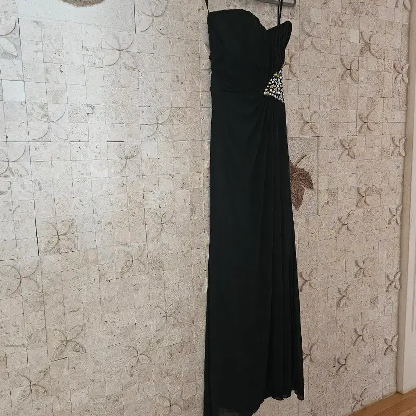 [BUNJANG] Black Long Dress Asymmetrical Cut / 블랙 롱 드레스 S