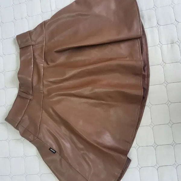 [BUNJANG] Xexymix Leather Brown Skirt / 젝시믹스 레더 브라운 스커트