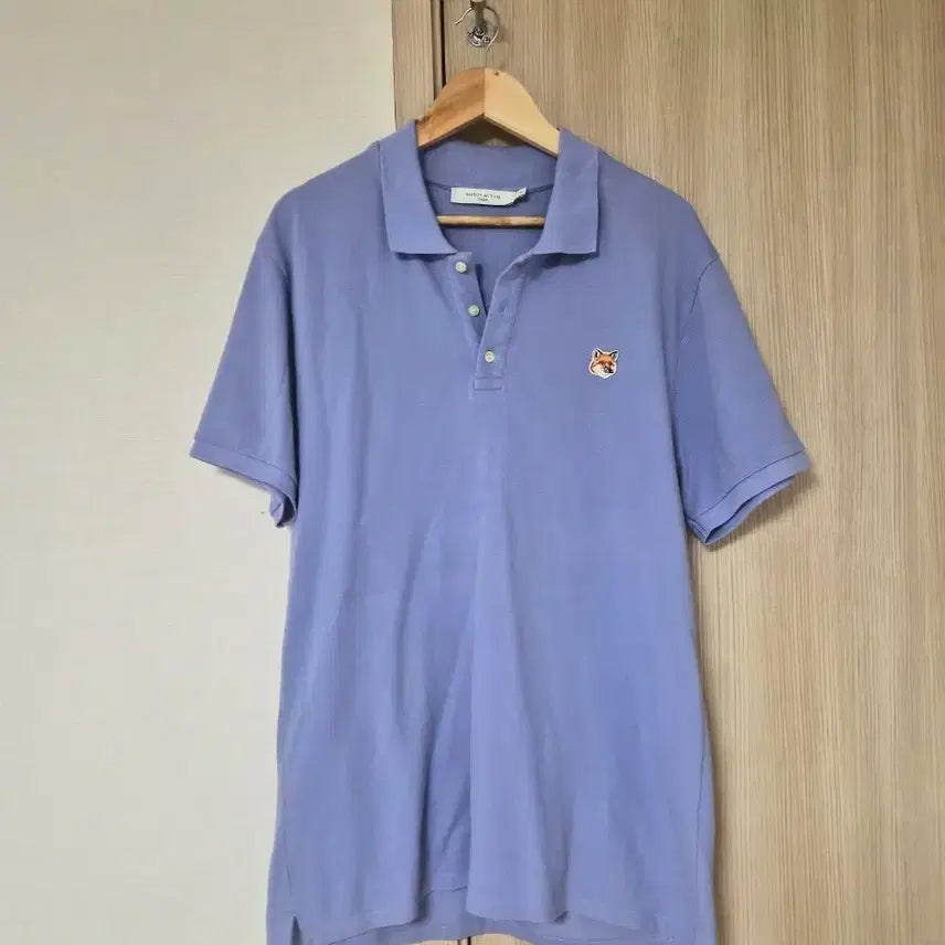 [BUNJANG] Maison Kitsuné Short Sleeve Polo Shirt Lavender XL / 메종키츠네 반팔 카라티 라벤더 xl
