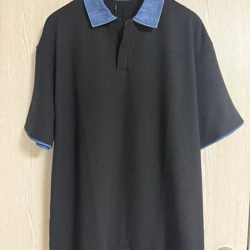[BUNJANG] Allegri Denim Collar T-Shirt / 알레그리 데님 카라 티셔츠 새상품