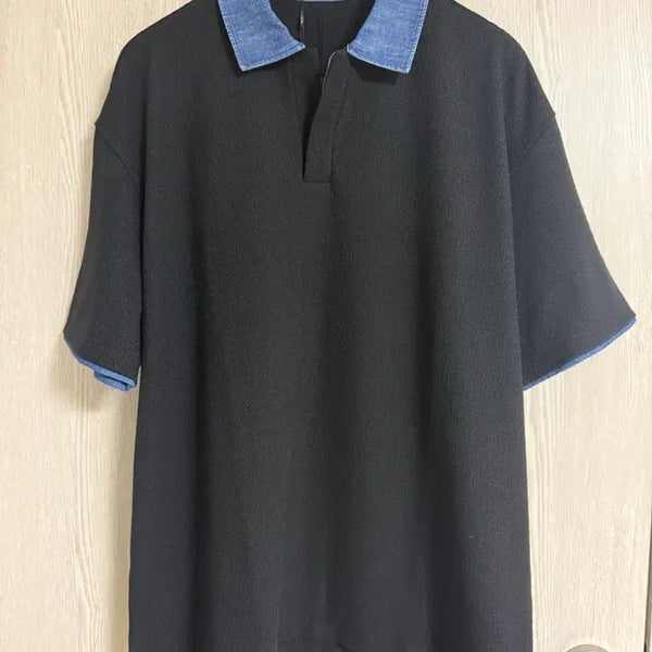 [BUNJANG] Allegri Denim Collar T-Shirt / 알레그리 데님 카라 티셔츠 새상품