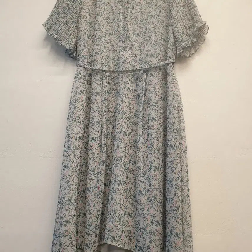 [BUNJANG] The Izzat Flower Chiffon Pleated Dress / 44~마른55)더아이잗 플라워 쉬폰 플리츠 원피스