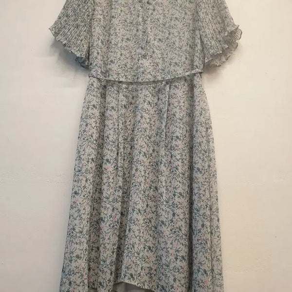 [BUNJANG] The Izzat Flower Chiffon Pleated Dress / 44~마른55)더아이잗 플라워 쉬폰 플리츠 원피스
