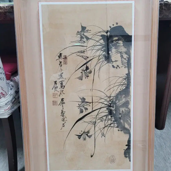 [BUNJANG] Eastern Painting Orchid Picture Frame / 골동품 난초 그림 가격조정가능