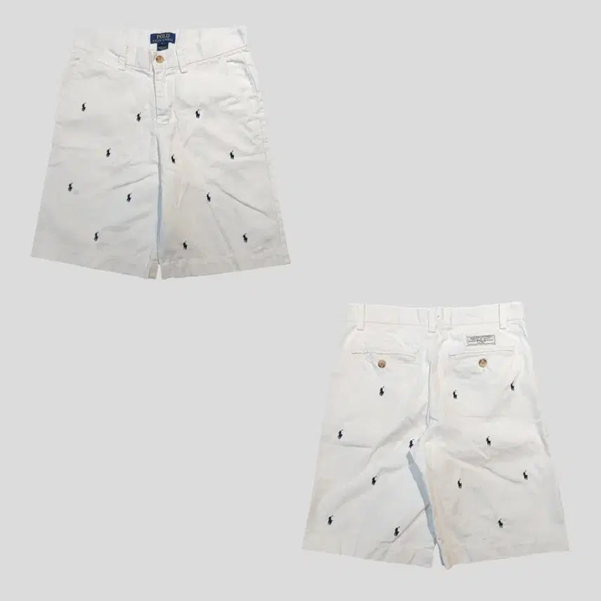 [BUNJANG] Polo Ralph Lauren Chino Cotton Shorts Navy Pony Monogram Logo Size 26 / 폴로랄프로렌 화이트 네이비포니 모노그램 로고 치노 코튼팬츠 반바지 하프팬츠 26