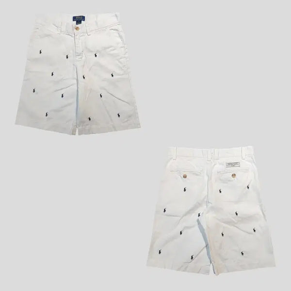 [BUNJANG] Polo Ralph Lauren Chino Cotton Shorts Navy Pony Monogram Logo Size 26 / 폴로랄프로렌 화이트 네이비포니 모노그램 로고 치노 코튼팬츠 반바지 하프팬츠 26