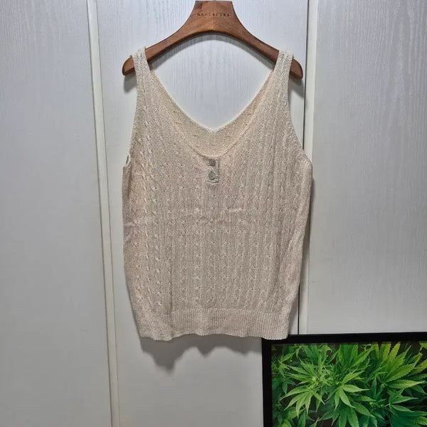 [BUNJANG] Ivory Knit Vest Bustier / (세일)(새상품)아이보리 니트 조끼 뷔스티에