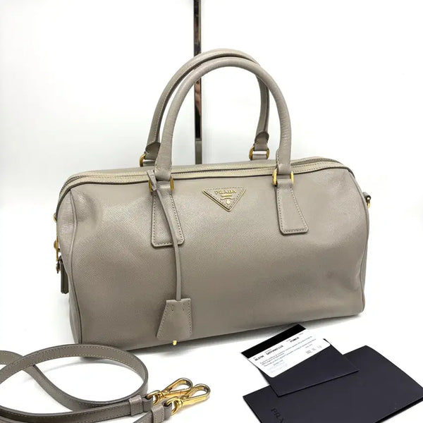 [BUNJANG] Prada Saffiano Lux Boston Tote Bag (BL0796) / 프라다 사피아노 럭스 보스턴 토트백 (BL0796)