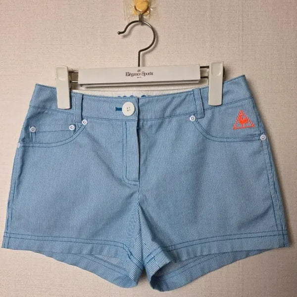 [BUNJANG] Le Coq Sportif Women's Blue Stripe Golf Shorts / (69) 르꼬끄 여성 골프 반바지 블루 스트라이프