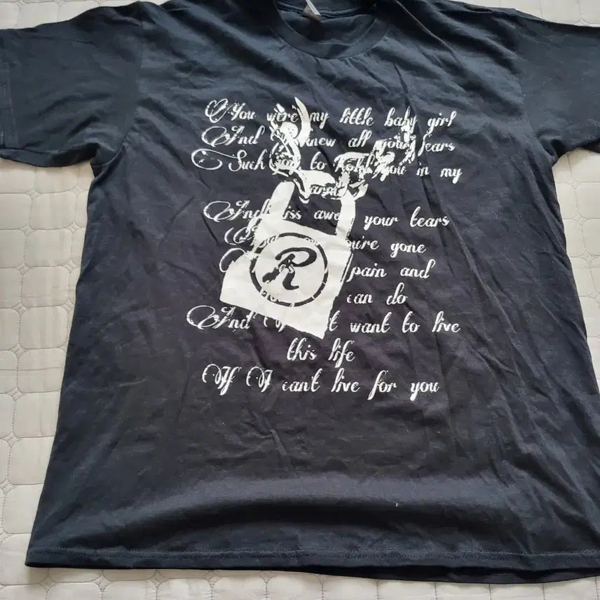 [BUNJANG] Goth Look Black Lettering Short Sleeve T-Shirt / 고스룩 블랙 레터링 반팔 티셔츠