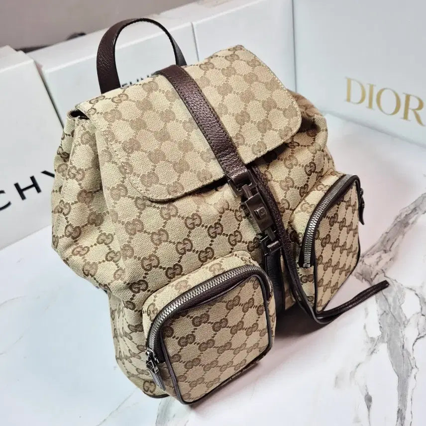 [BUNJANG] Gucci GG Jacquard Two-Pocket Backpack / (정품) 구찌 GG 자카드 투포켓 백팩 여성 가방