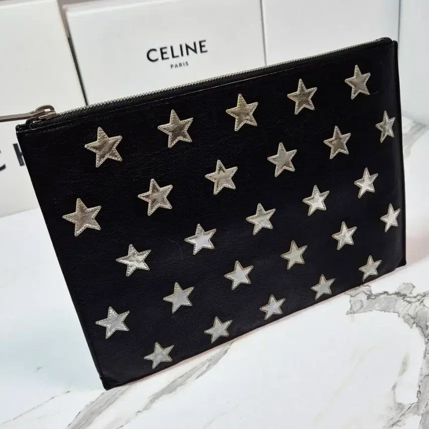 [BUNJANG] Saint Laurent Star Patch Clutch Bag Pouch / (정품) 생로랑 스타 패치 클러치 백 여성 파우치
