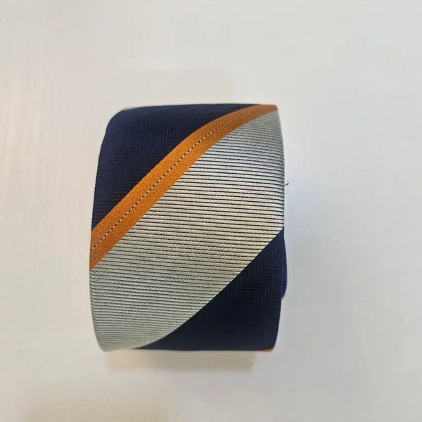 [BUNJANG] ZIOZIA Striped Necktie / 지오지아 넥타이 네이비 오렌지 배색 줄무늬