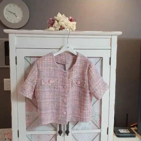 [BUNJANG] Tweed Jacket (Pink) / 트위드자켓/55-정66