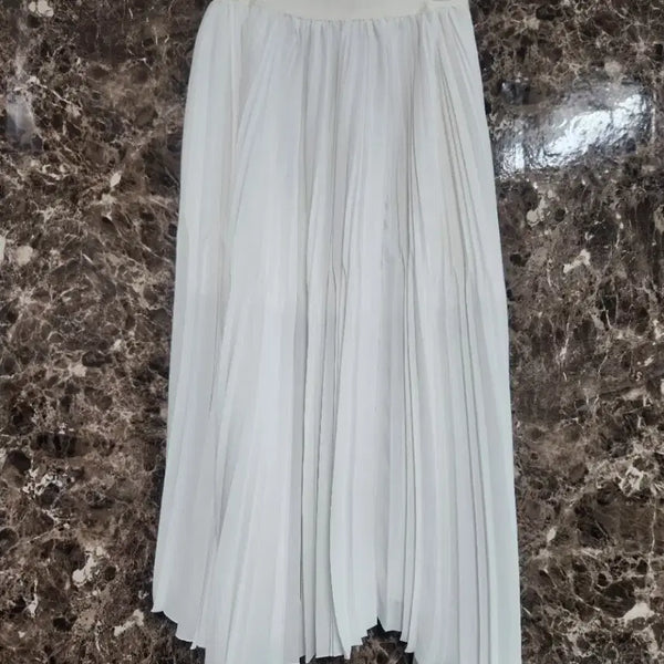 [BUNJANG] LF Pleated Long Skirt Ivory / 엘에프엠 플리츠 롱 스커트