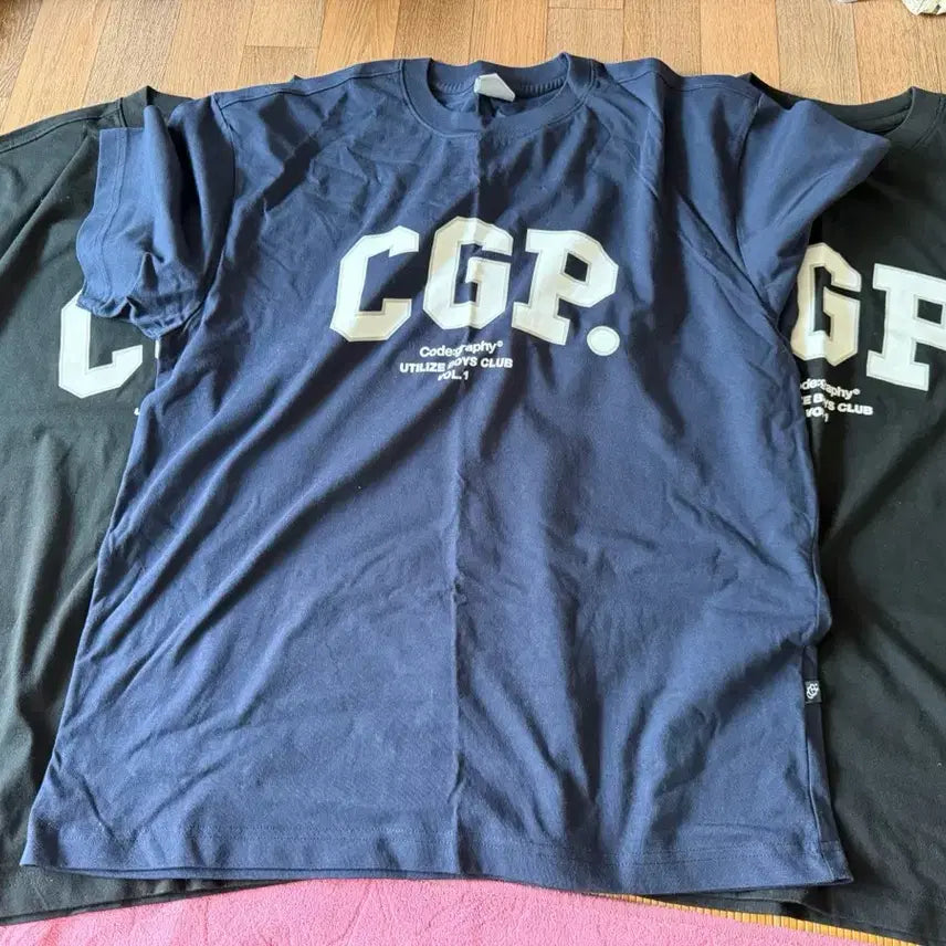 [BUNJANG] Code Graphy CGP T-Shirt Set (2-Piece), Navy/Black, L / CGP 반팔티 네이비/블랙 2장 세트 L